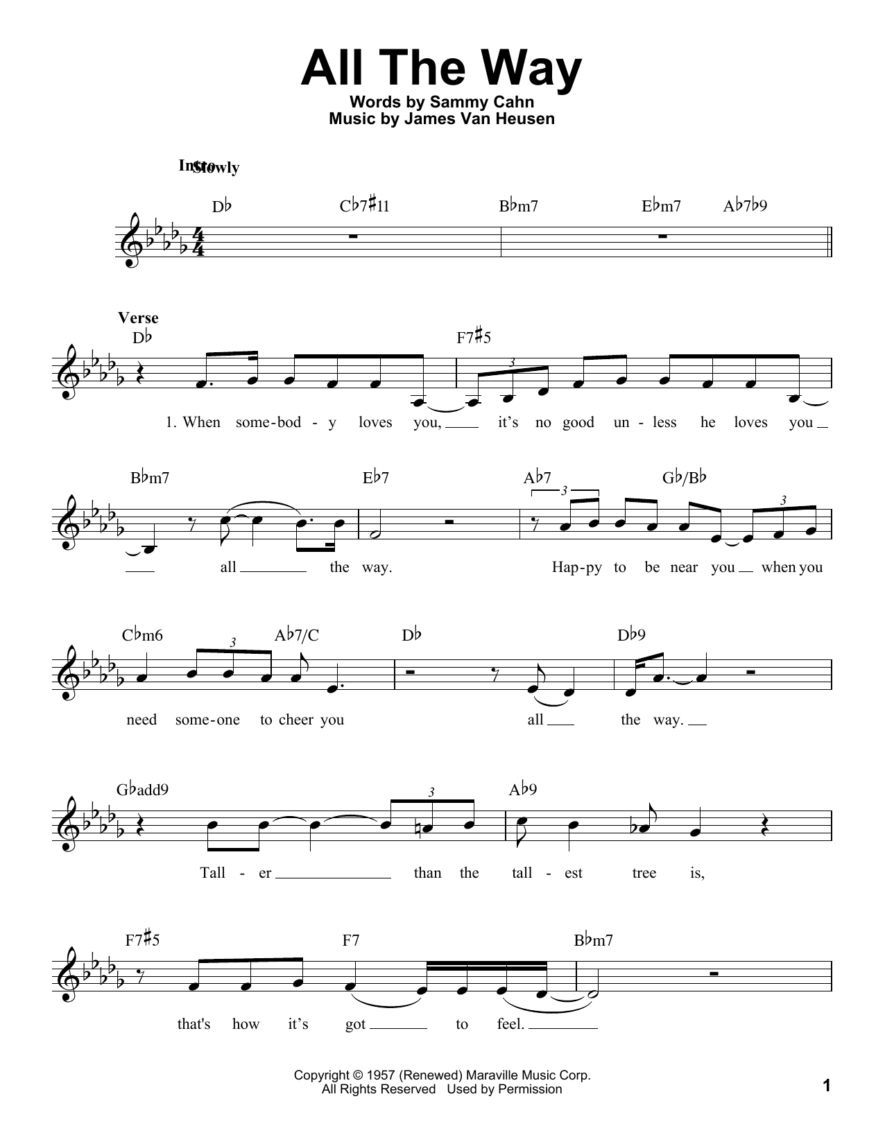 Product gallery: Page 1 of 1 All The Way, Sammy Cahn