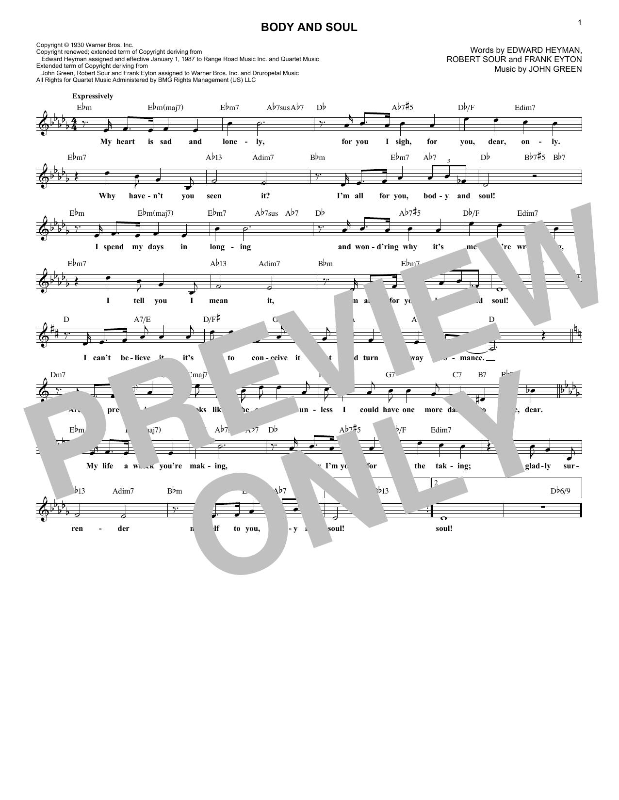 Produktbild zu: Body And Soul