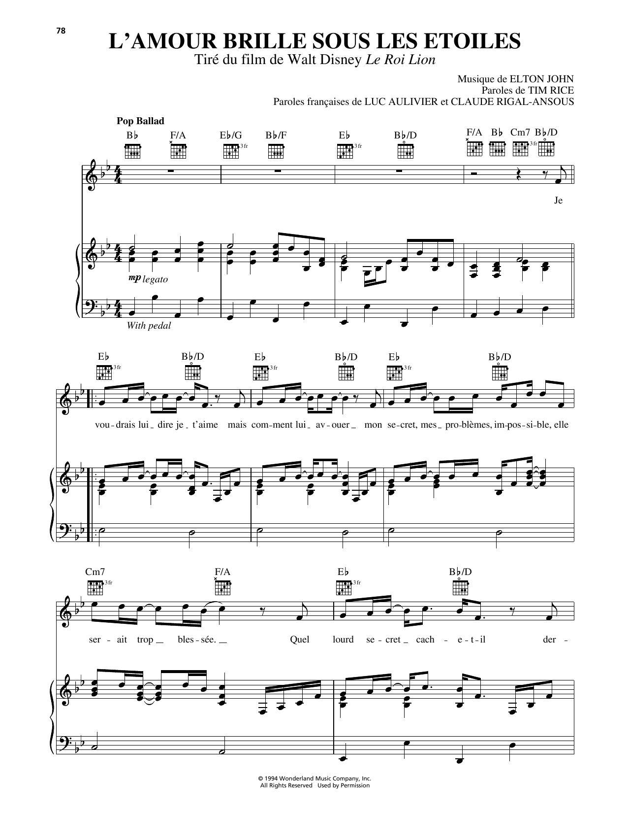 Produktbild zu: Can You Feel The Love Tonight (from The Lion King) [French version]