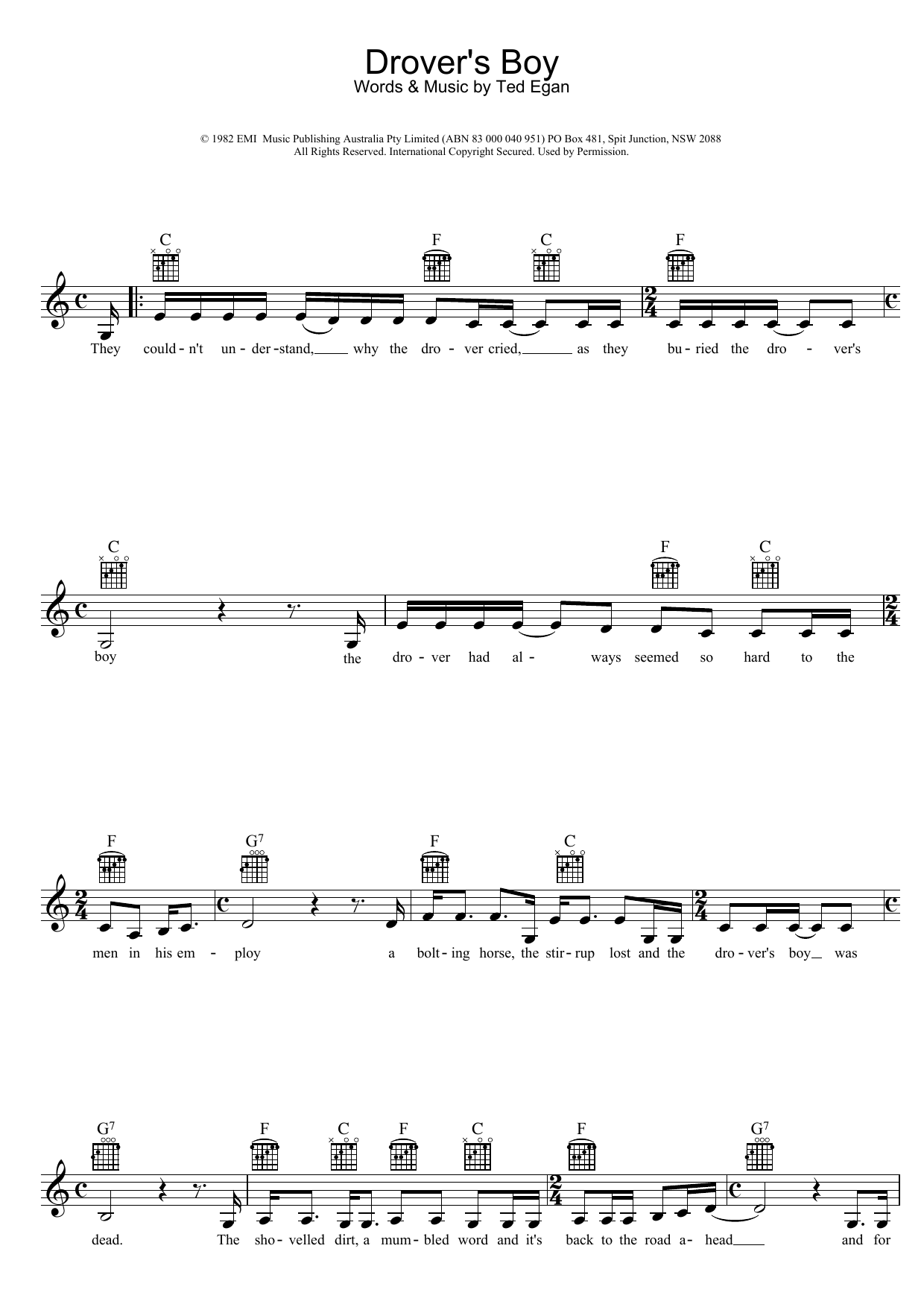 Produktgalerie: Seite 1 von 1 Drover's Boy, Ted Egan, Melodieinstrument