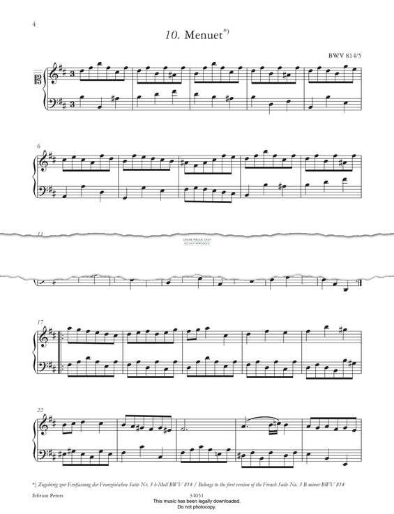 Produktbild zu: Menuet & Trio BWV 814/5 (from 'The Anna Magdalena Notebook 1722')