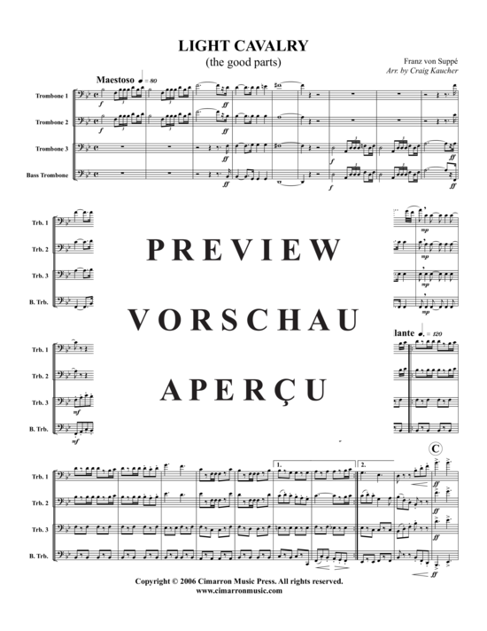 Product gallery: Page 2 of 12 Light Cavalry Ouvertüre , , (Trombone Quartet)