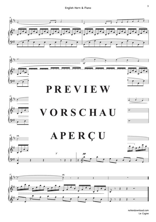 Product gallery: Page 4 of 5 Der Schwan (Le Cygne) , ,  (cor anglais + piano)