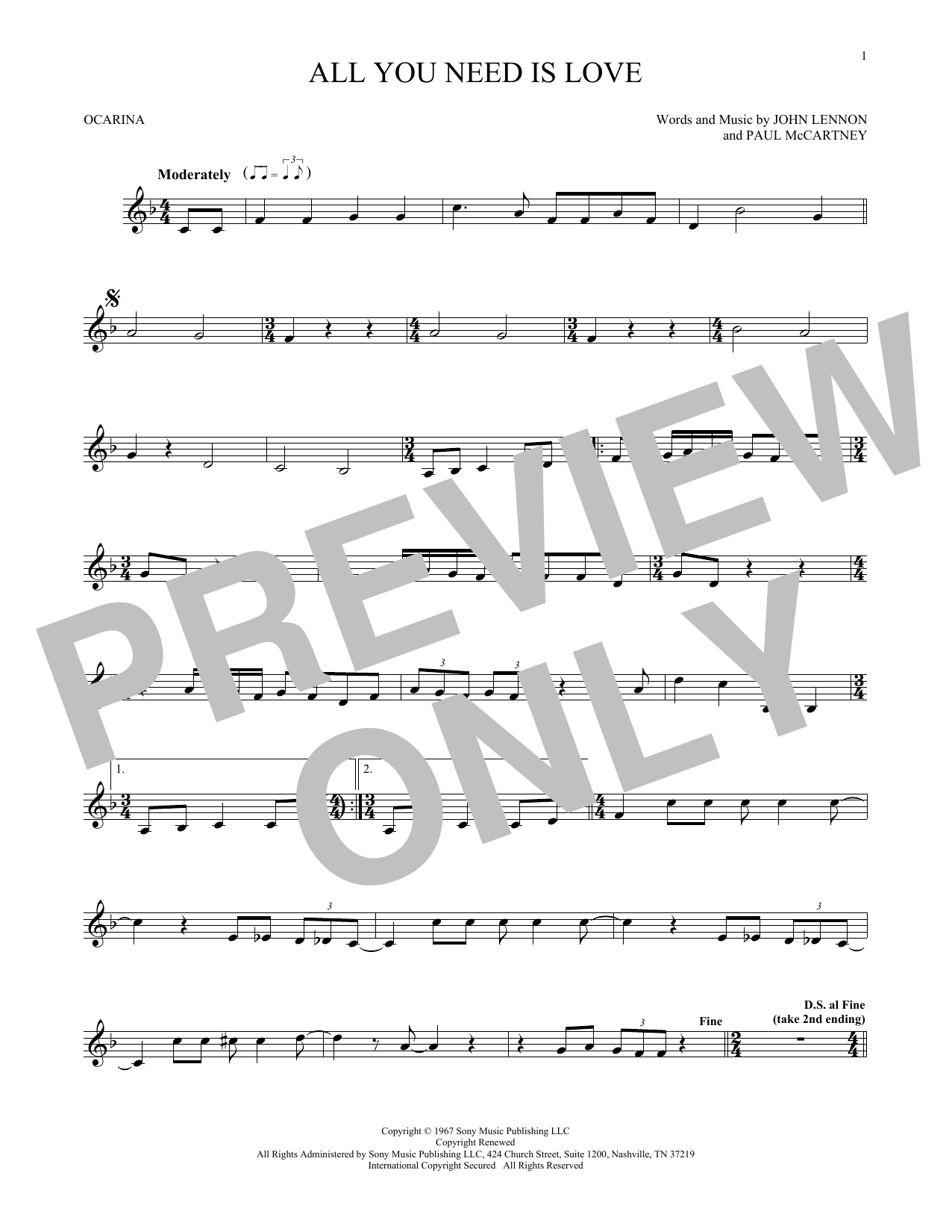 Product gallery: Page 1 of 1 All You Need Is Love, The Beatles