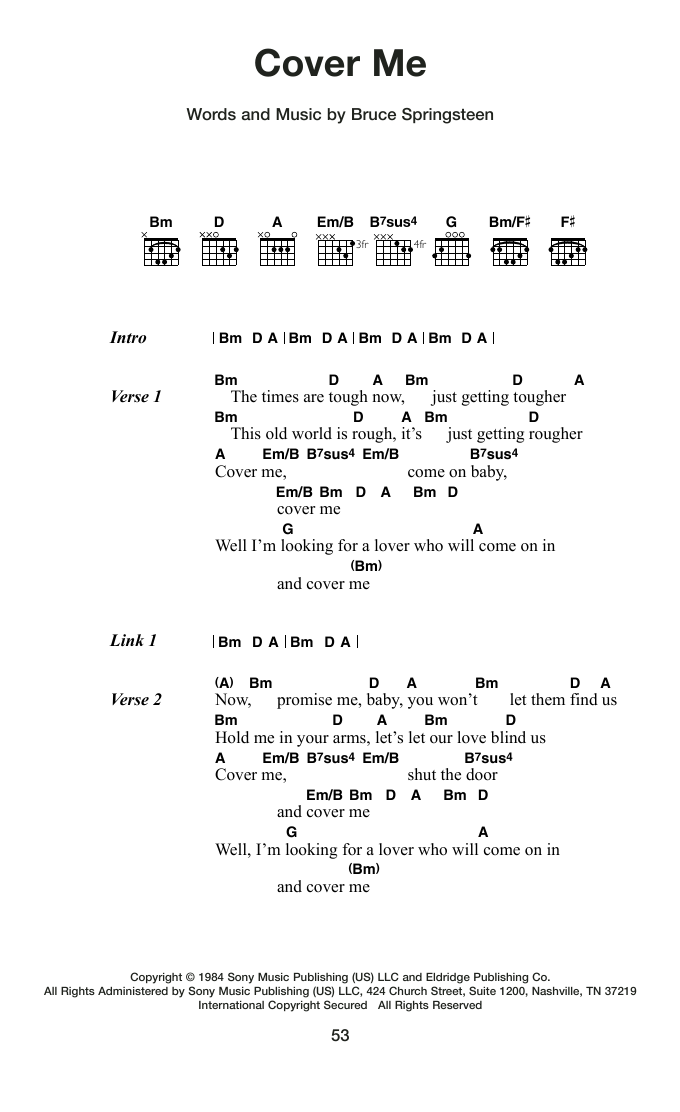 Produktgalerie: Seite 1 von 1 Cover Me, Bruce Springsteen, Gitarre