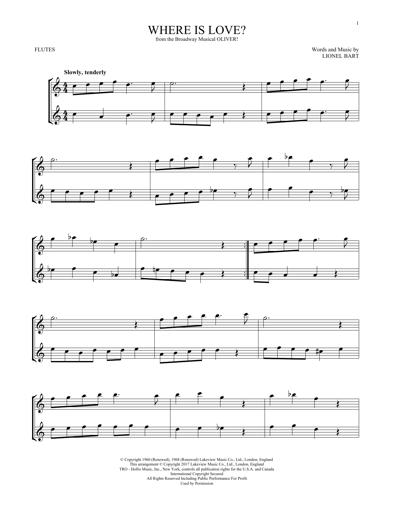 Product gallery: Page 1 of 1 Where Is Love? (from Oliver), Lionel Bart