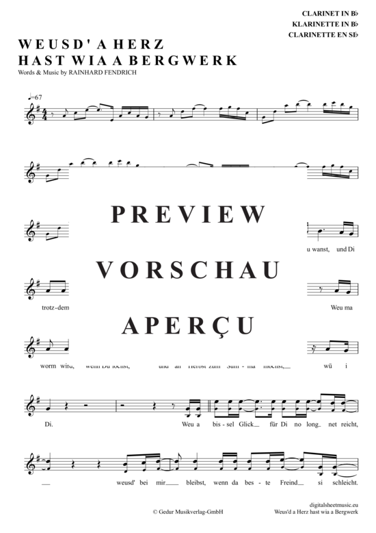 gallery: WeusD´ A Herz Hast Wia Bergwerk , Fendrich, Rainhard, (Klarinette in B)