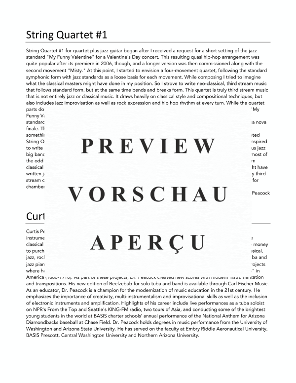 Product gallery: Page 4 of 11 String Quartet #1, , (string quartet and jazz guitar)