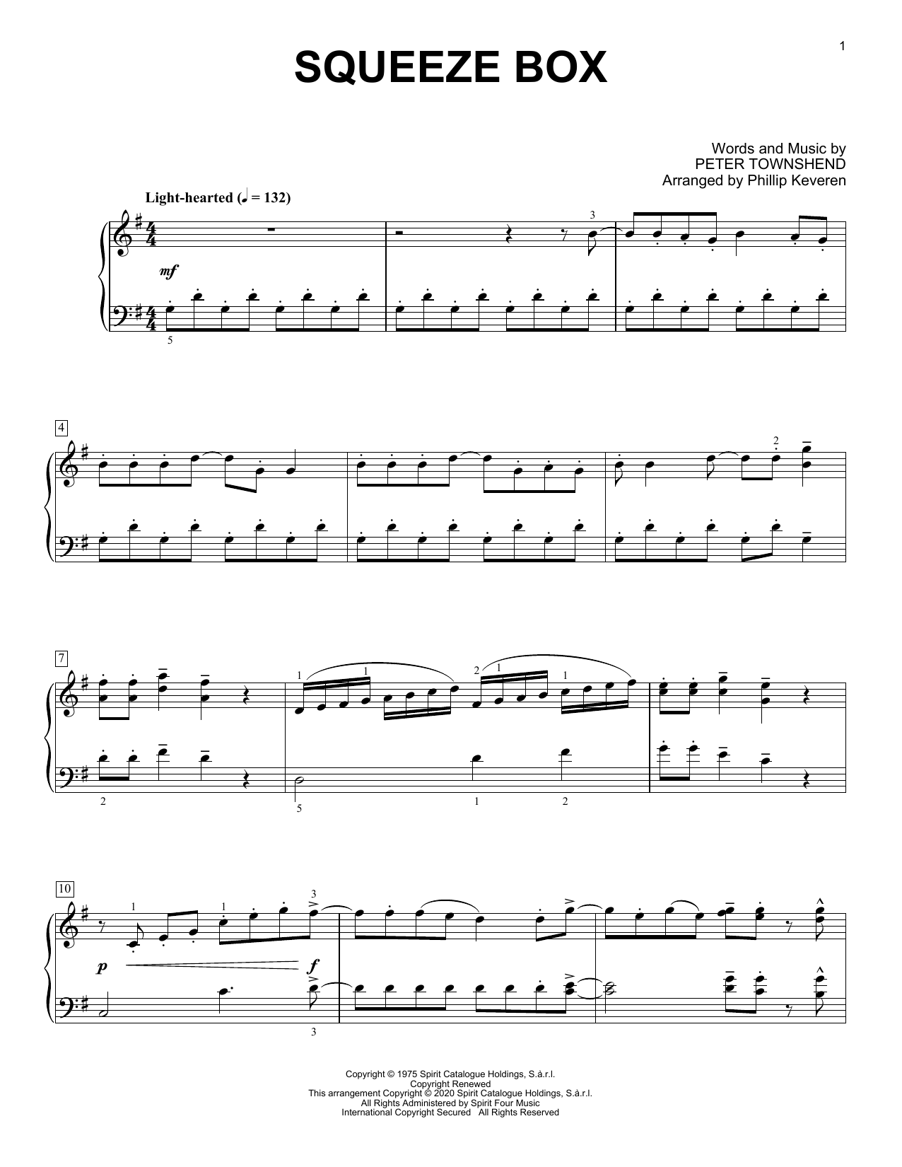 Produktgalerie: Seite 1 von 1 Squeeze Box [Classical version] (arr. Phillip Keveren), The Who, Klavier