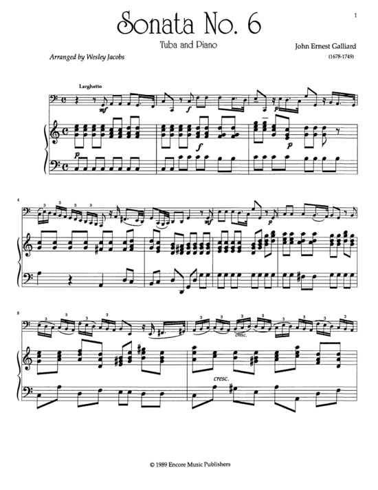 Produktbild zu: Sonata No. 6 Wesley Jacobs