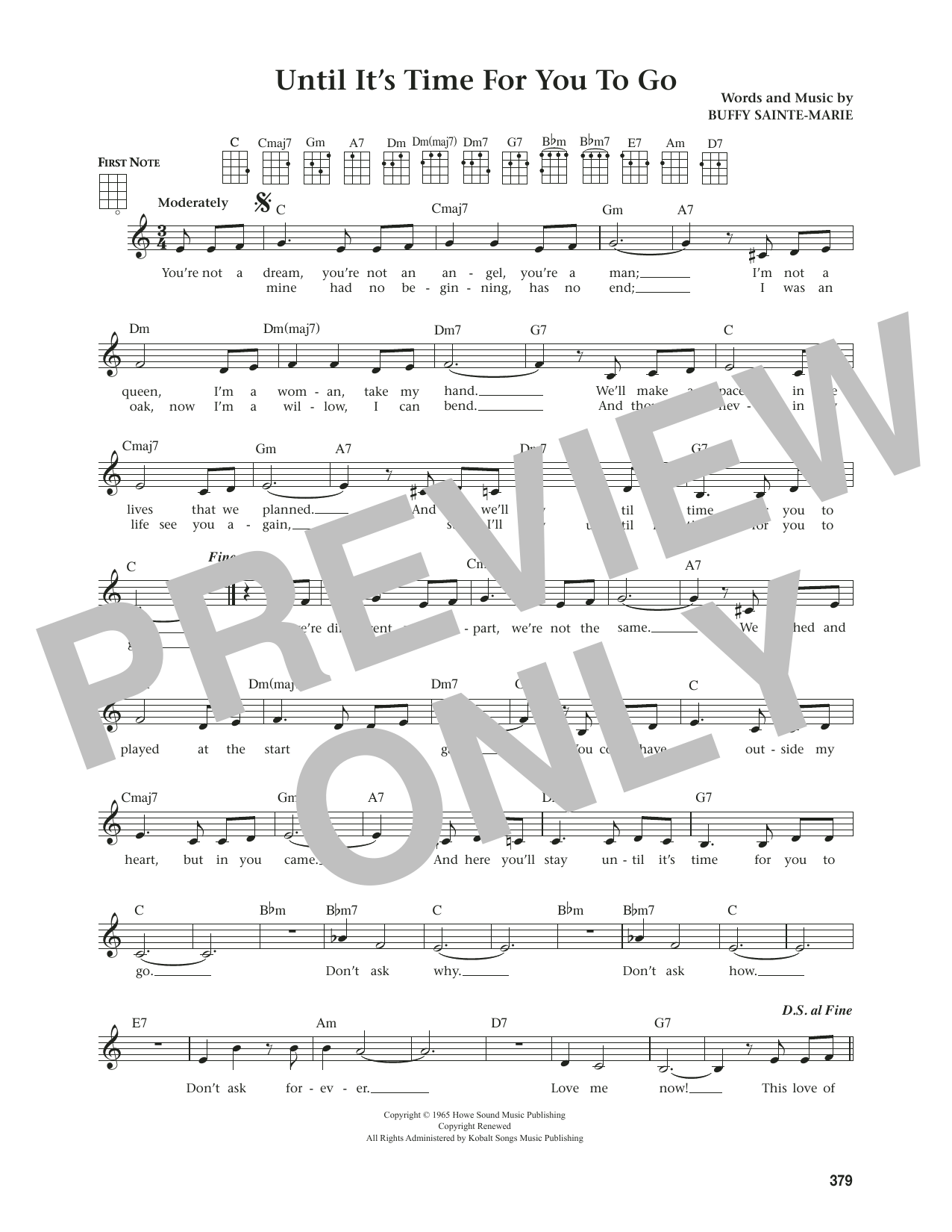 Produktgalerie: Seite 1 von 1 Until It's Time For You To Go (from The Daily Ukulele) (arr. Jim Beloff), Buffy Sainte-Marie, Ukulele