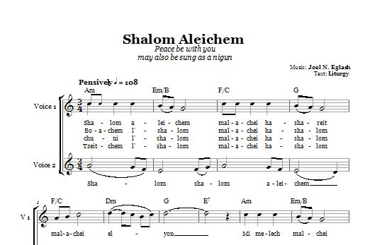 Product gallery: Page 1 of 1 Shalom Aleichem (Peace Be With You), Joel N. Eglash