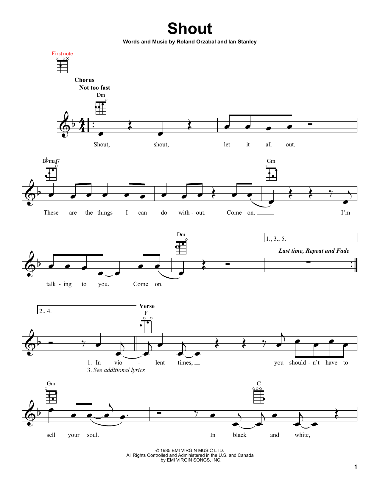 Product gallery: Page 1 of 1 Shout, Tears For Fears
