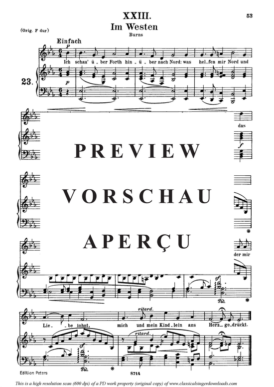 Product picture to: Im Westen, Op.25 No.23Robert Schumann