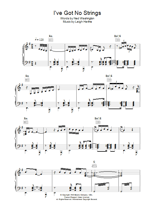 Product picture to: I've Got No Strings (from Pinocchio)