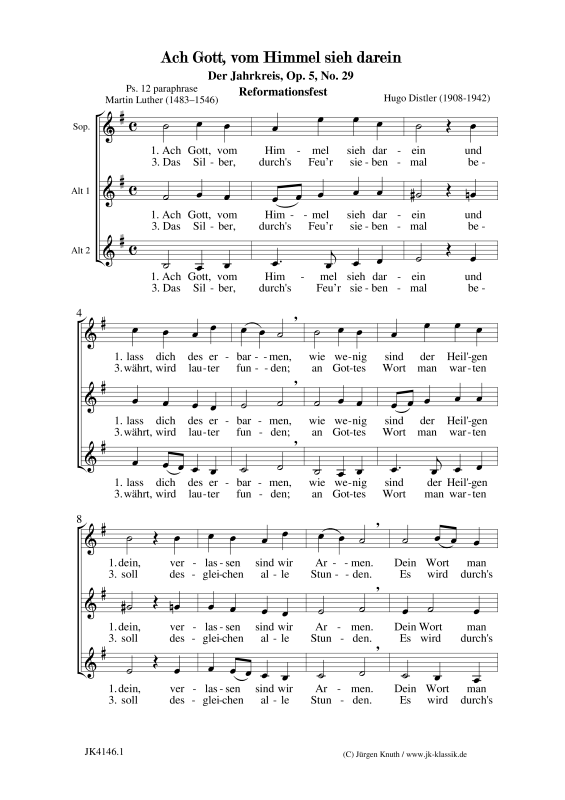 gallery: Ach Gott, vom Himmel sieh darein (Der Jahrkreis, Op.5, Nr.29), , Frauenchor SAA