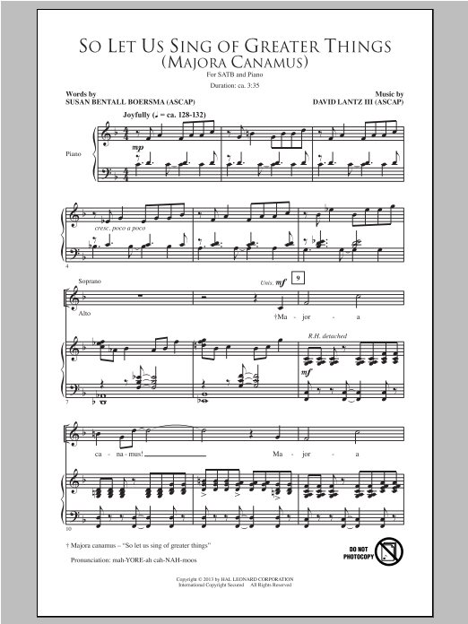 Product picture to: So Let Us Sing Of Greater Things (Majora Canamus)
