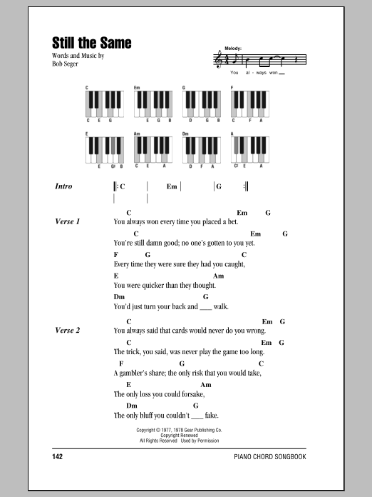 Produktgalerie: Seite 1 von 1 Still The Same, Bob Seger, Klavier