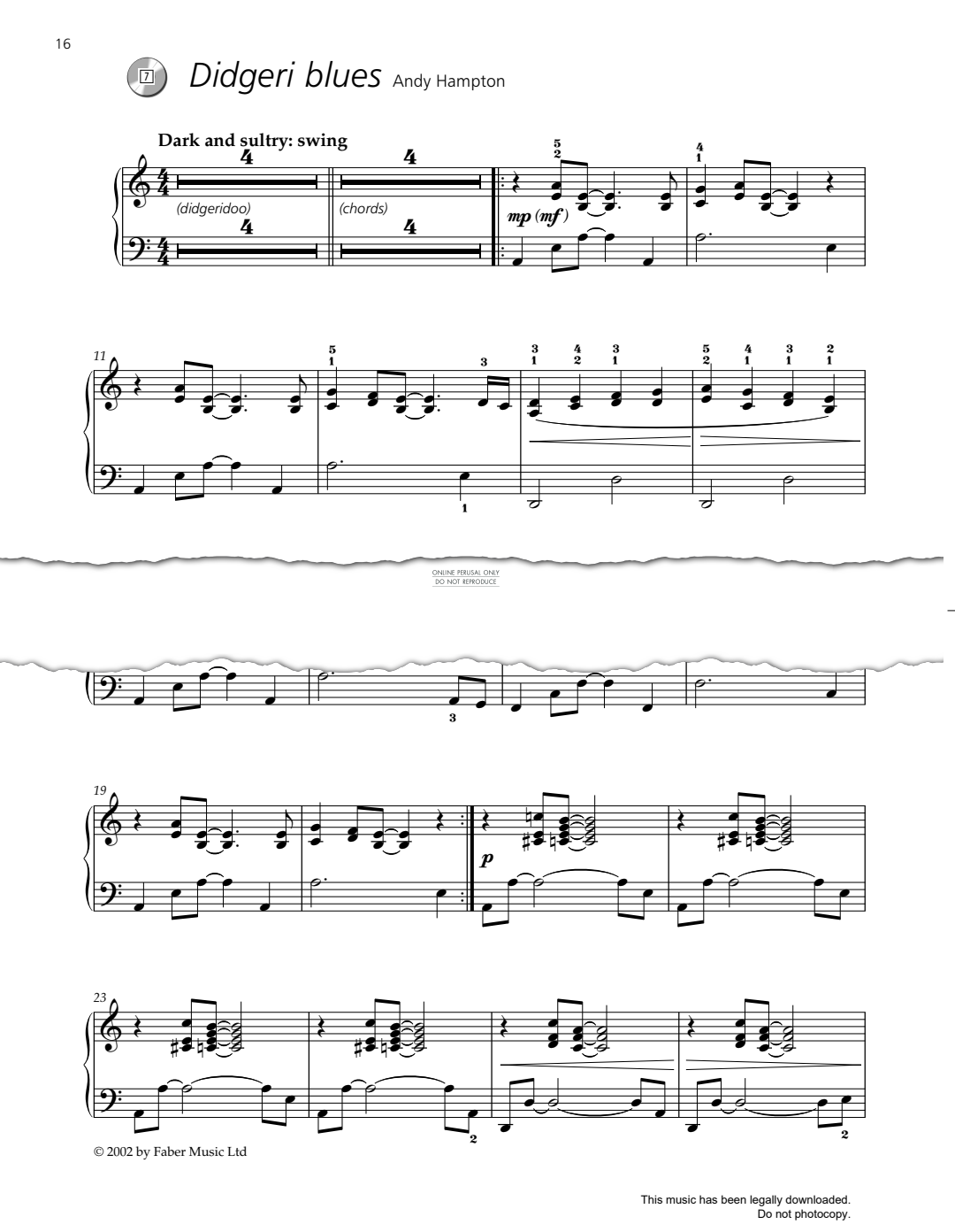 Produktgalerie: Seite 1 von 1 Didgeri Blues (from 'Groove Lab'), Andy Hampton, Klavier