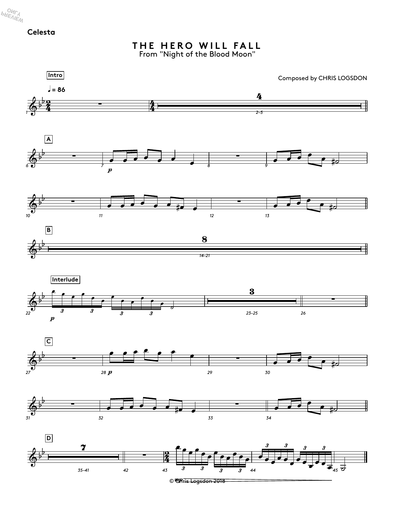 Produktbild zu: The Hero Will Fall (from Night of the Blood Moon) - Celesta