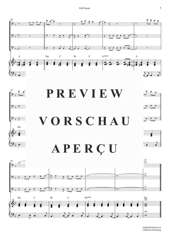 gallery: California Dreamin, Mamas & Papas, (Posaunen Trio + Klavier)