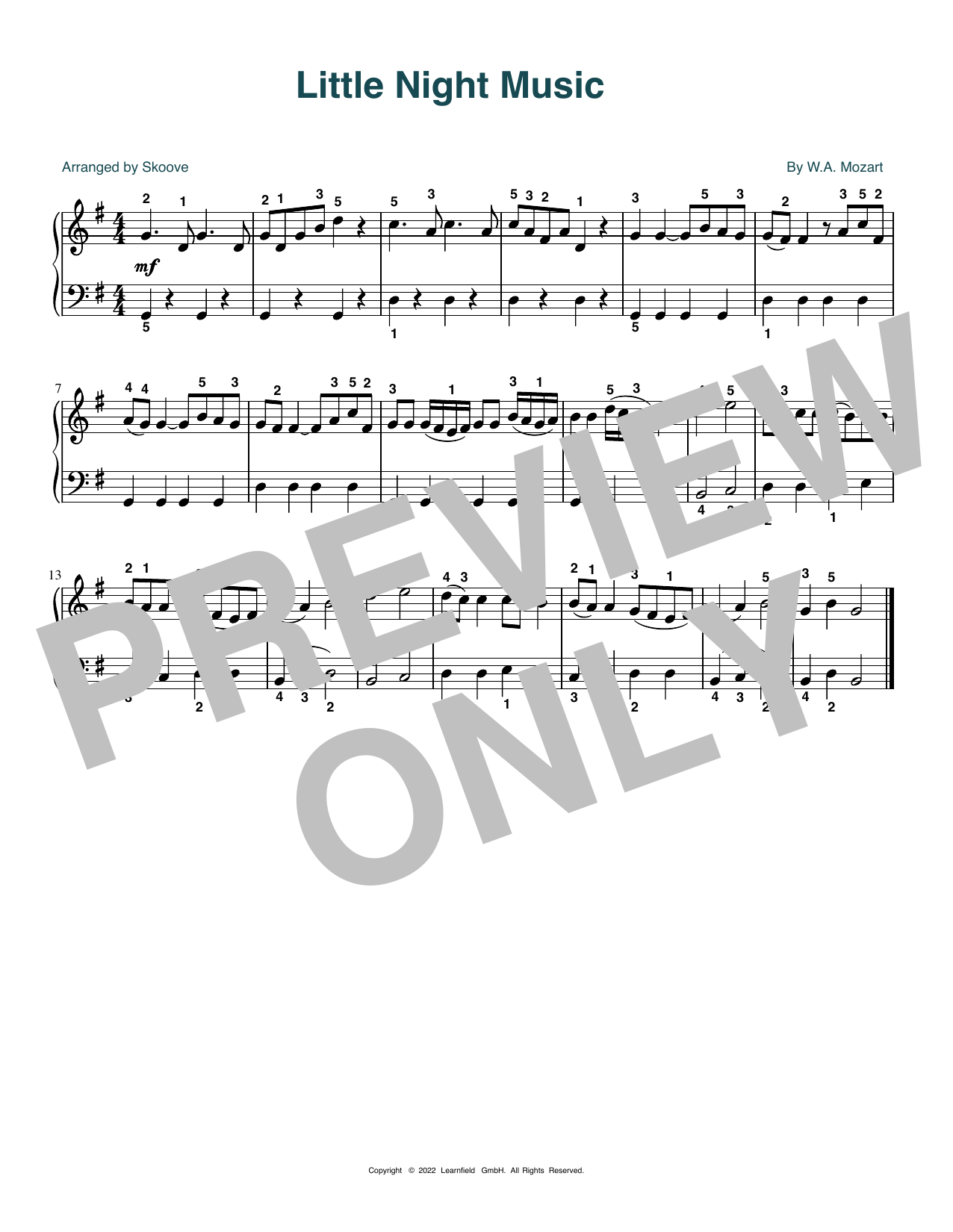 Produktbild zu: Little Night Music (arr. Skoove)