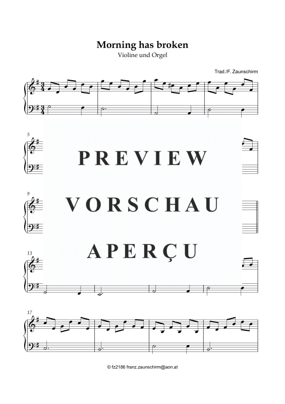 Produktgalerie: Seite 6 von 7 Morning has broken, , Violine und Orgel