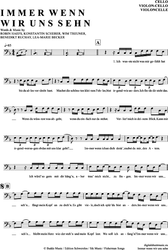 Produktgalerie: Seite 1 von 4 Immer Wenn Wir Uns Sehn , LEA und Cyril, (Violon-Cello)