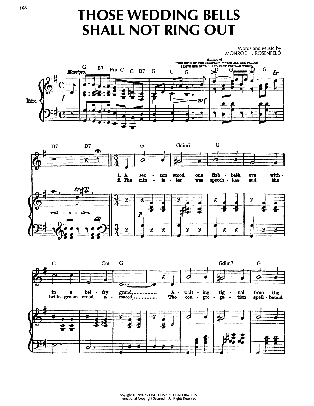 Produktgalerie: Seite 1 von 1 Those Wedding Bells Shall Not Ring Out, Monroe H. Rosenfeld, Gesang, Gitarre, Klavier