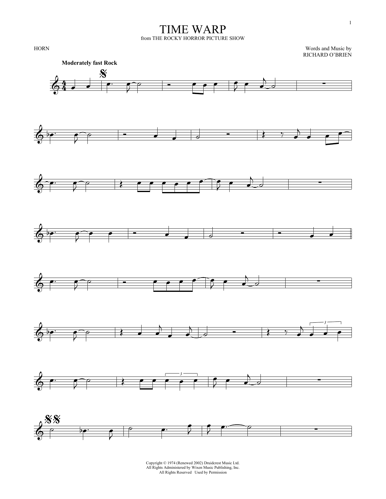 Produktgalerie: Seite 1 von 1 Time Warp, Richard O'Brien, Horn