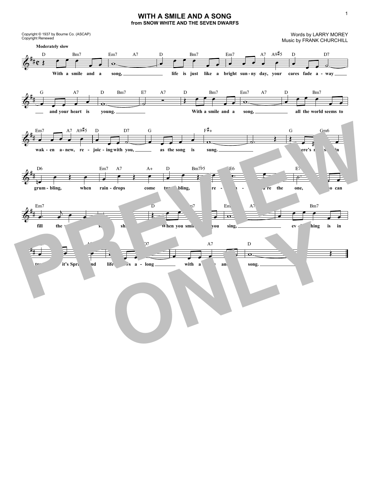 Produktbild zu: With A Smile And A Song (from Snow White And The Seven Dwarfs)