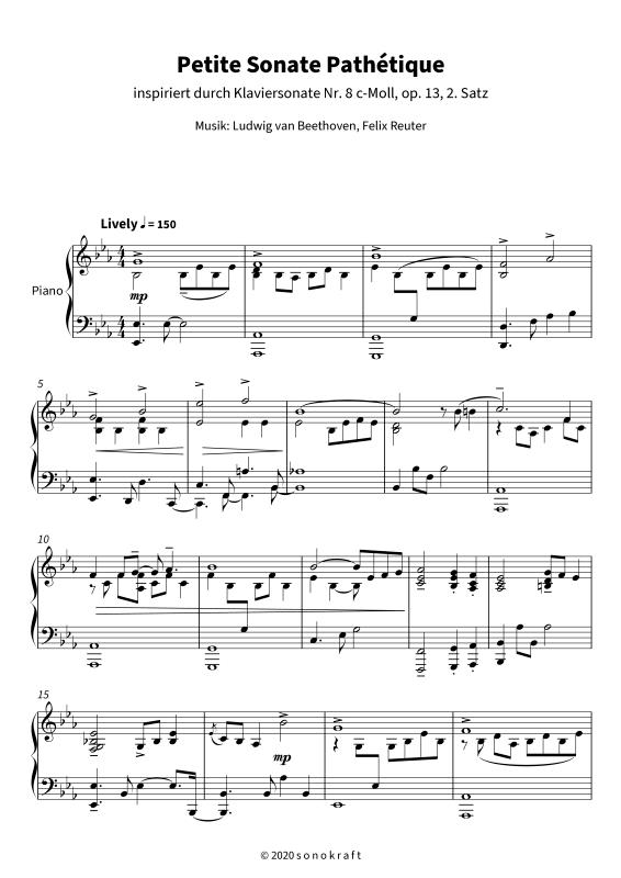 gallery: Petite Sonate Pathétique - inspiriert durch Klaviersonate Nr. 8 c-Moll, op. 13, 2. Satz, Reuter, Felix, Klavier Solo