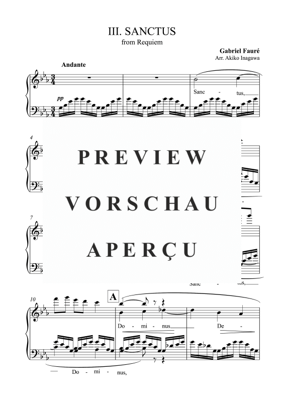 Product gallery: Page 2 of 6 Requiem - III. Sanctus, Inagawa, Akiko, Solo Piano