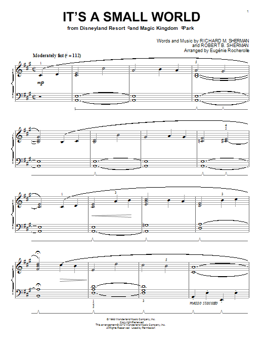 Product gallery: Page 1 of 1 It's A Small World (arr. Eugenie Rocherolle), Sherman Brothers