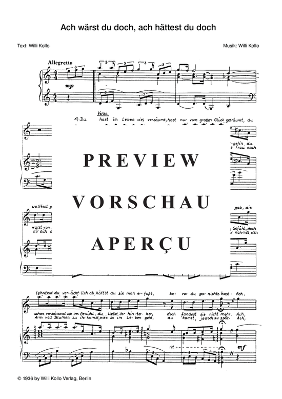 Produktgalerie: Seite 4 von 4 Ach wärst du doch, ach hättest du doch, 	, Klavier und Gesang