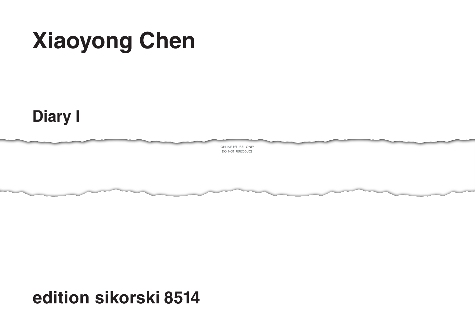Produktgalerie: Seite 1 von 1 Diary I, Xiaoyong Chen, Klavier