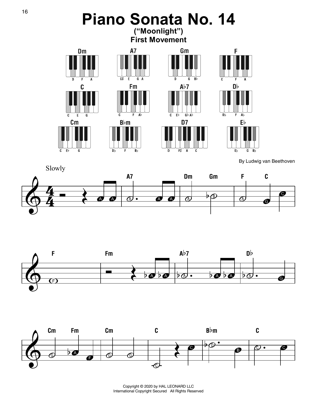 Product picture to: Piano Sonata No. 14 In C# Minor ("Moonlight") Op. 27, No. 2, First Movement Theme