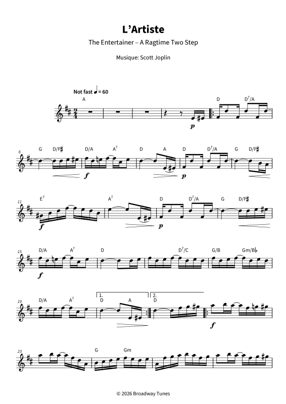 gallery: L´Artiste - The Entertainer - A Ragtime Two Step, , Tenorsaxophon in B