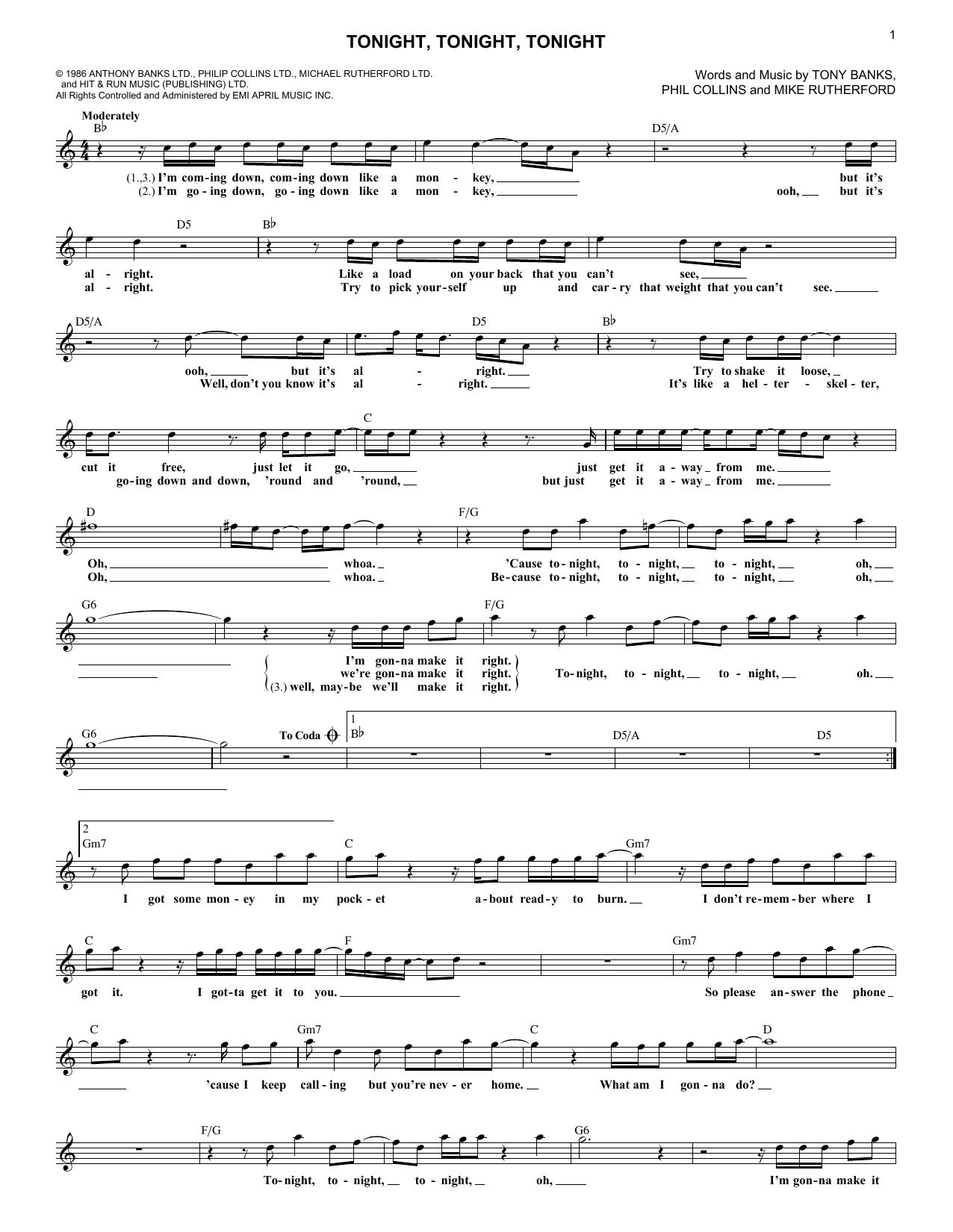 Produktgalerie: Seite 1 von 1 Tonight, Tonight, Tonight, Genesis, Melodieinstrument