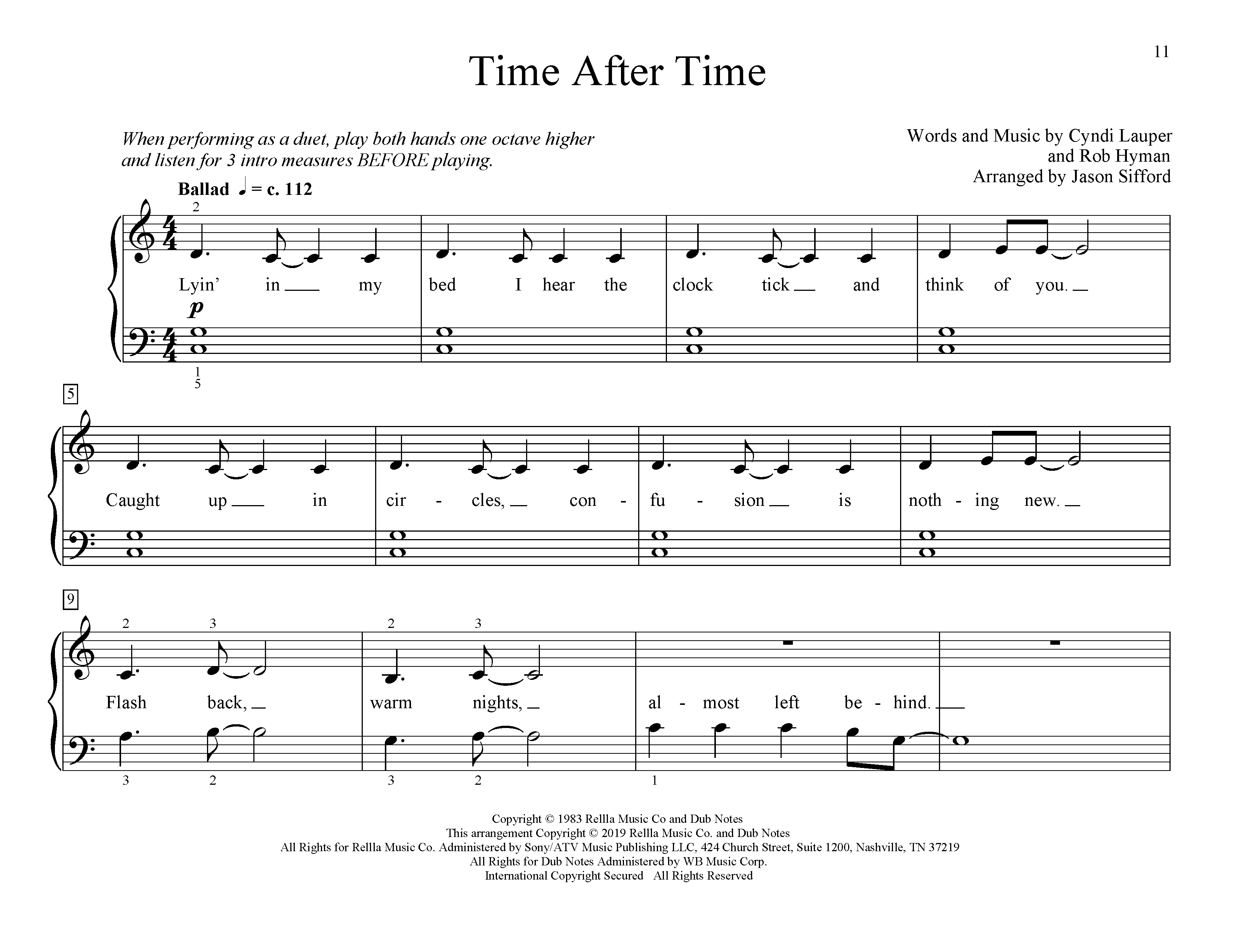Product picture to: Time After Time (arr. Jason Sifford)