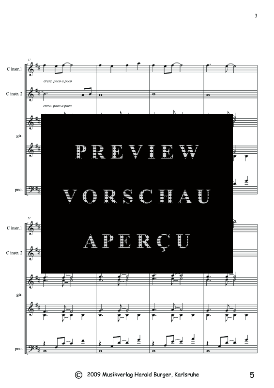Produktgalerie: Seite 8 von 11 Shadows (Partitur), , Gemischtes Ensemble 2 Instrumente in C, 4 Gitarren und Klavier