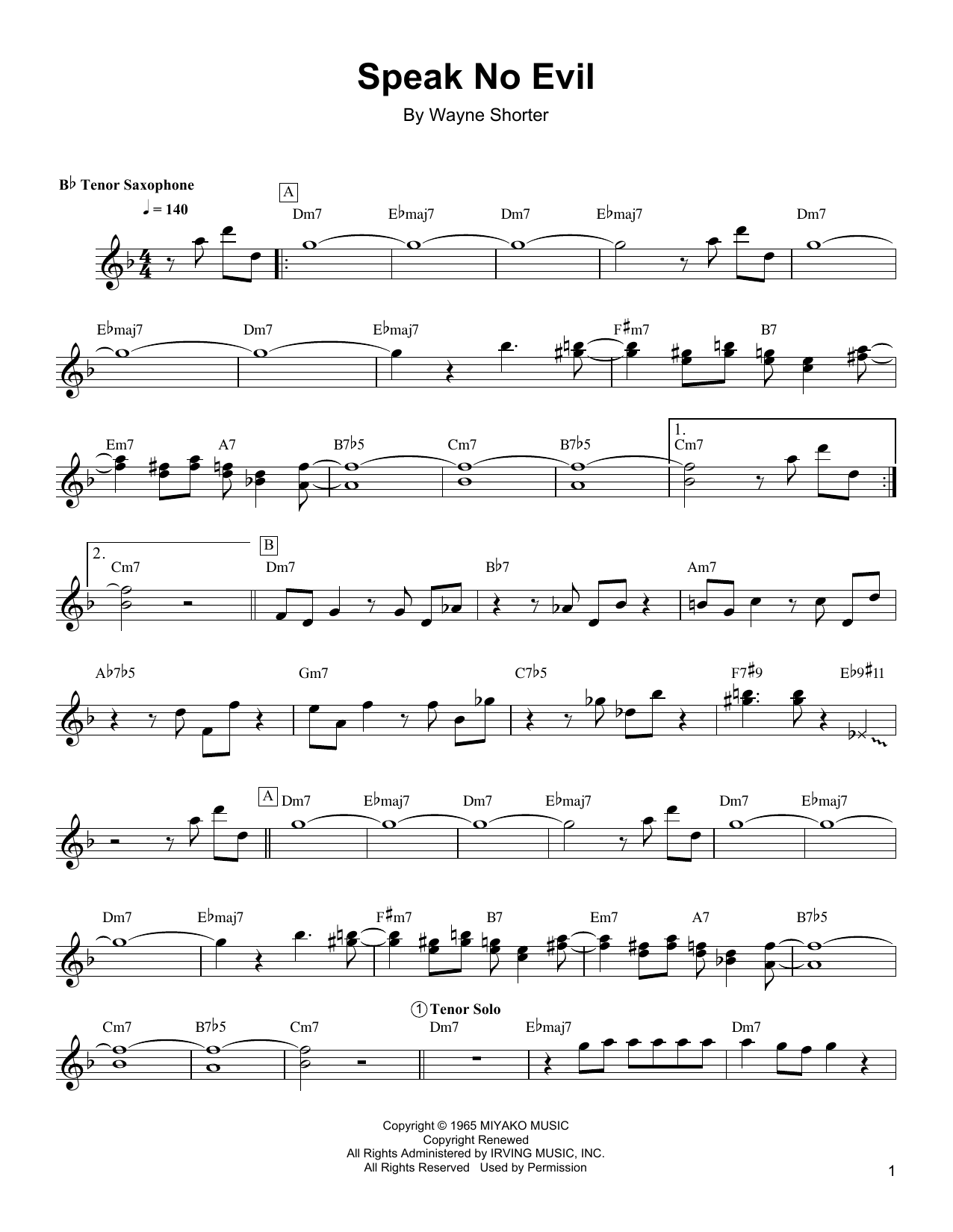 Product gallery: Page 1 of 1 Speak No Evil, Wayne Shorter