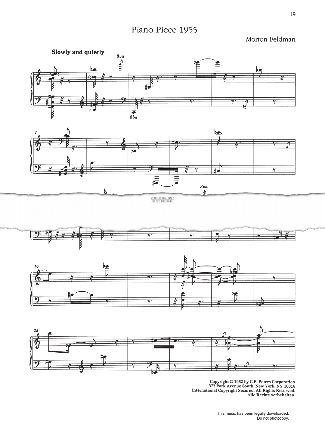 Produktbild zu: Piano Piece 1955