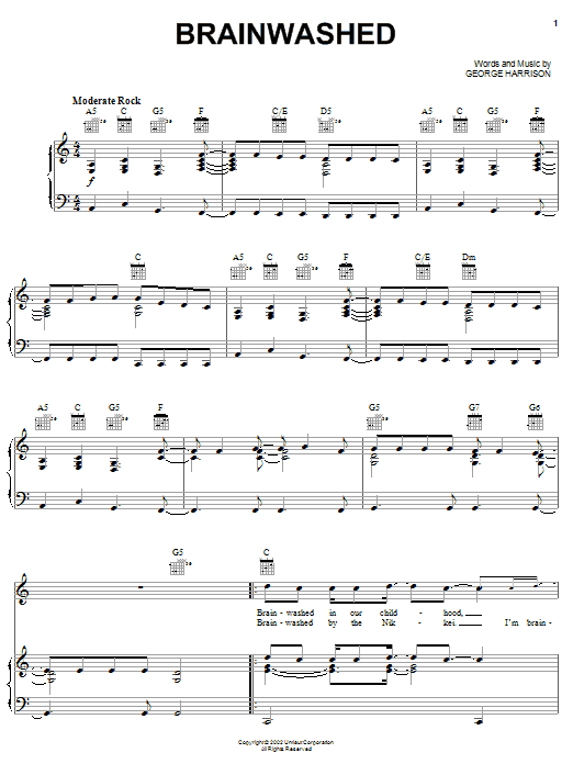 Produktgalerie: Seite 1 von 1 Brainwashed, George Harrison, Gesang, Gitarre, Klavier