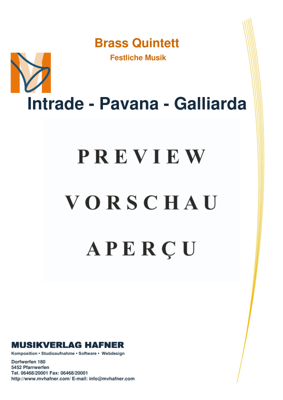 Produktgalerie: Seite 2 von 11 Intrade - Pavana - Galliarda, , (Blechbläser Quintett)
