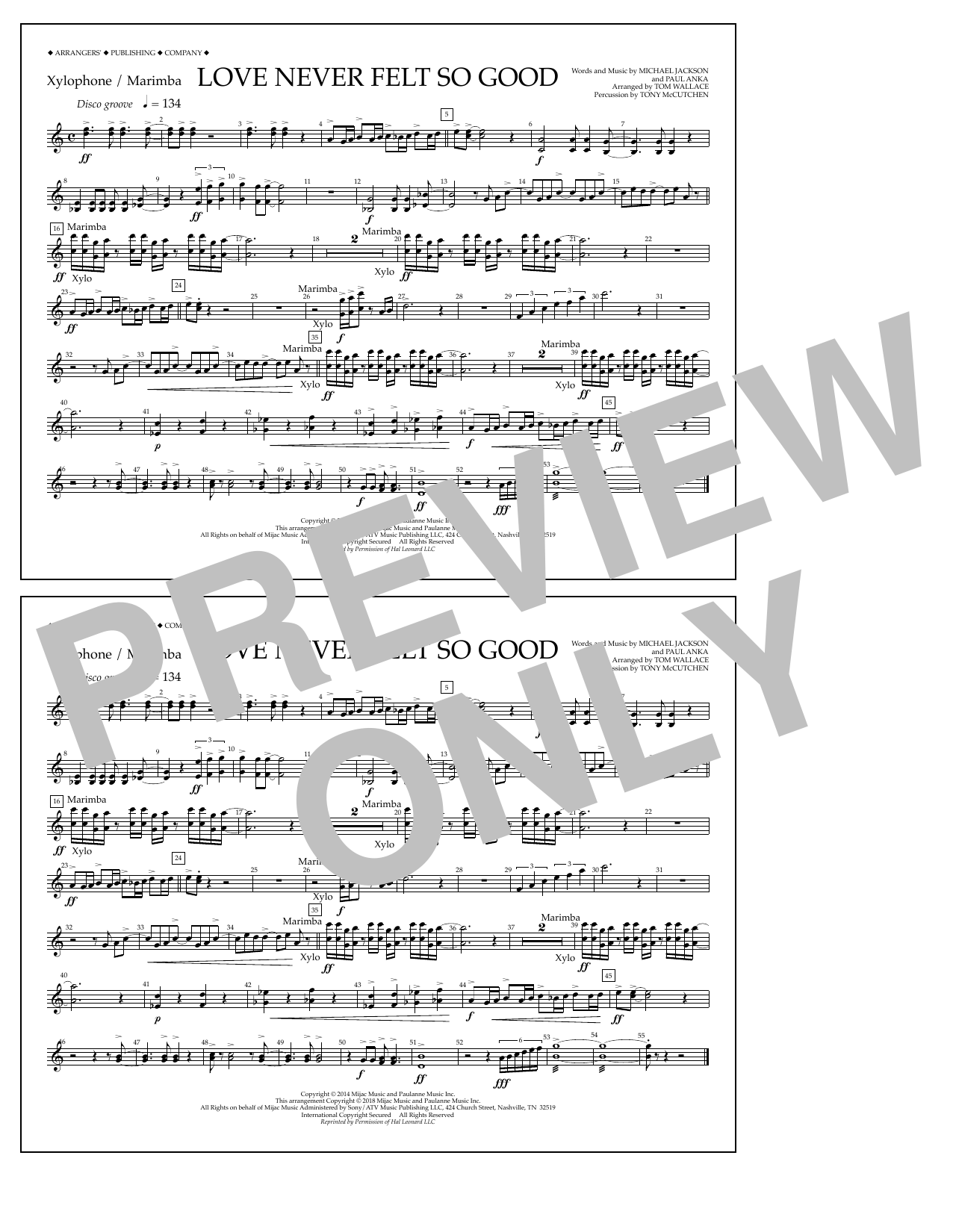 Produktbild zu: Love Never Felt So Good - Xylophone/Marimba