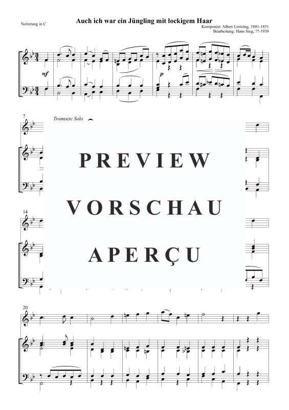 Product gallery: Page 2 of 5 Auch ich war ein Jüngling mit lockigem Haar, , Trumpet Solo and Trombone Choir