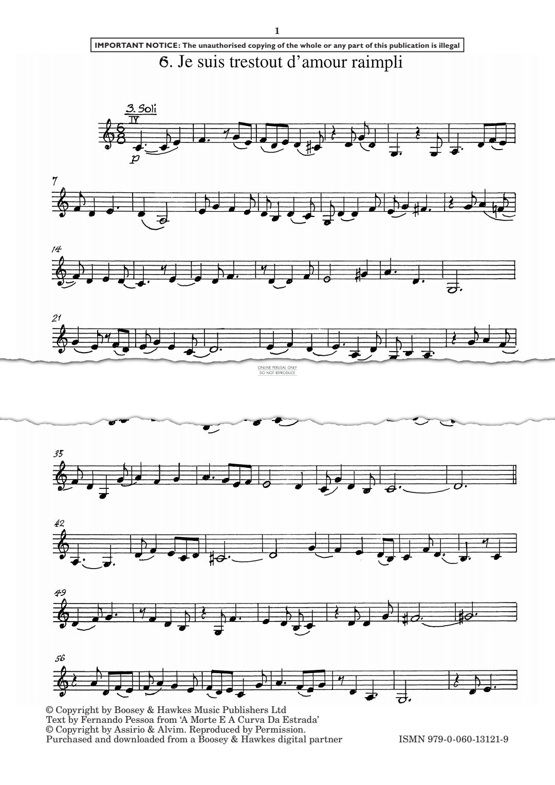 Produktgalerie: Seite 1 von 1 Je suis trestout d´amour raimpli, Unsuk Chin, Violine