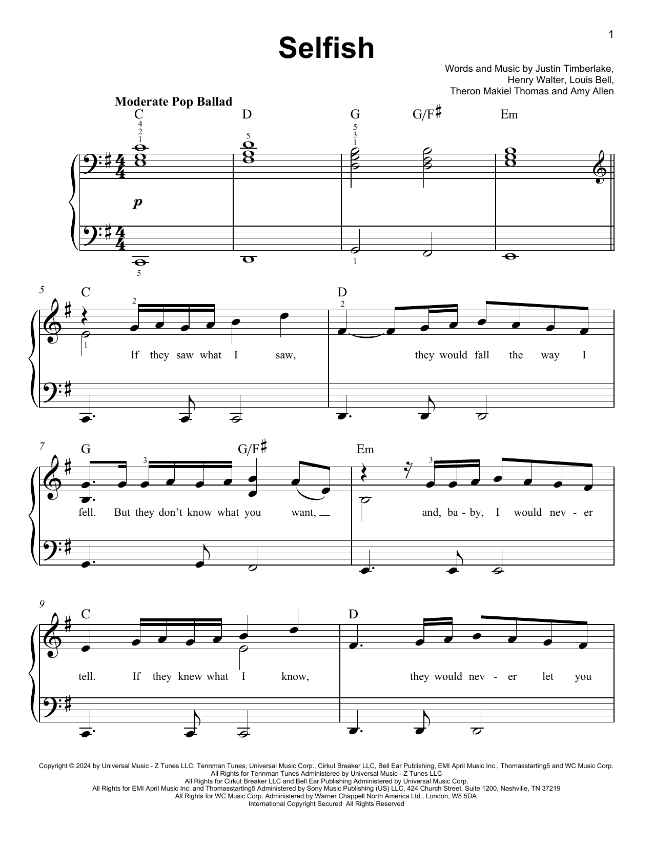 Produktbild zu:  Selfish - Justin Timberlake