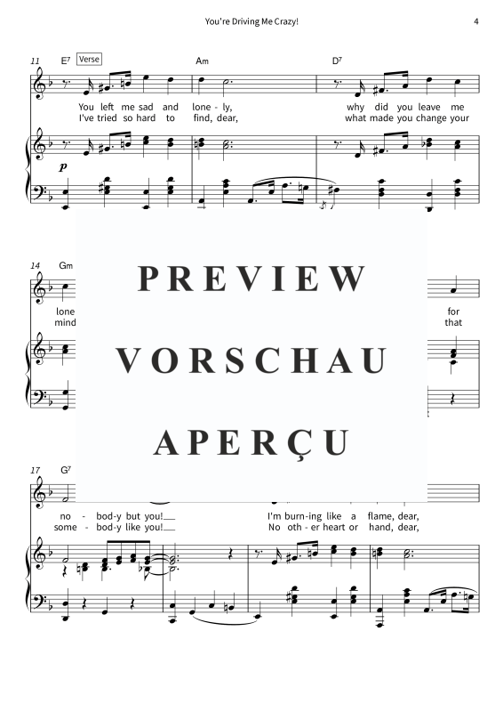 Produktgalerie: Seite 6 von 10 You´re Driving Me Crazy! - Timeless Jazz Standard - Piano-Vocal Edition with Lyrics, , Gesang und Klavier